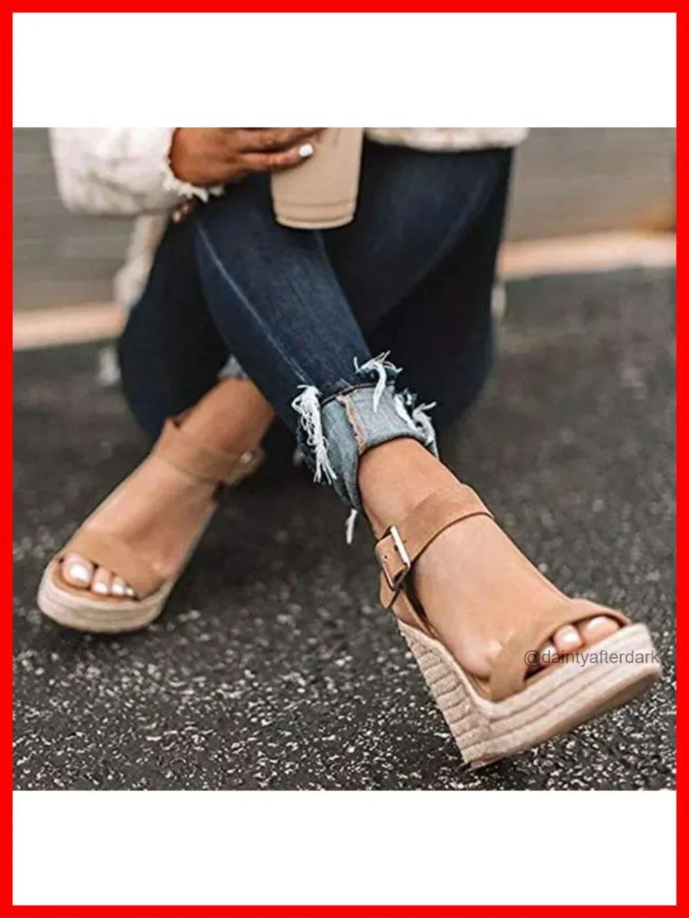 Women's Platform Wedge Sandals Ankle Strap Open Toe Cushioned